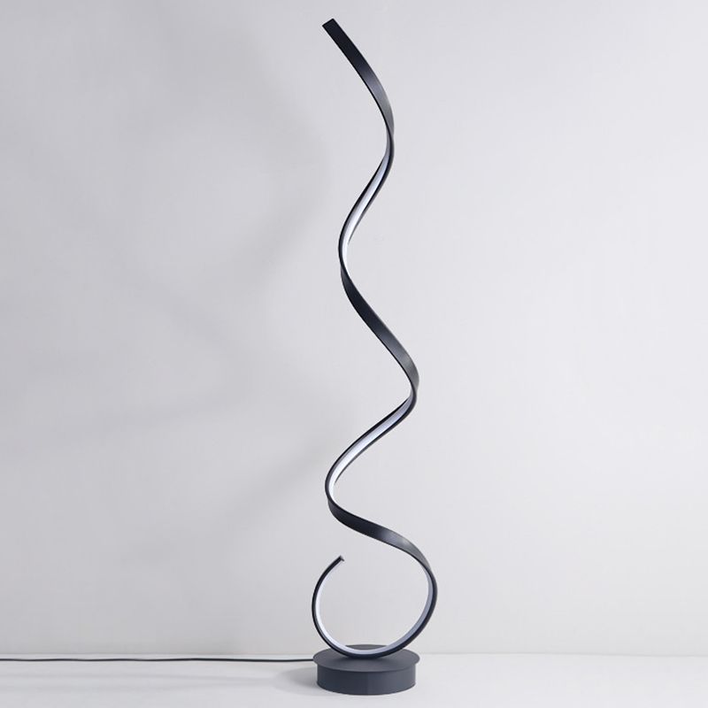 Modern Steamline Minimalist linear Floor Lamp, White/Black - Lumpaz