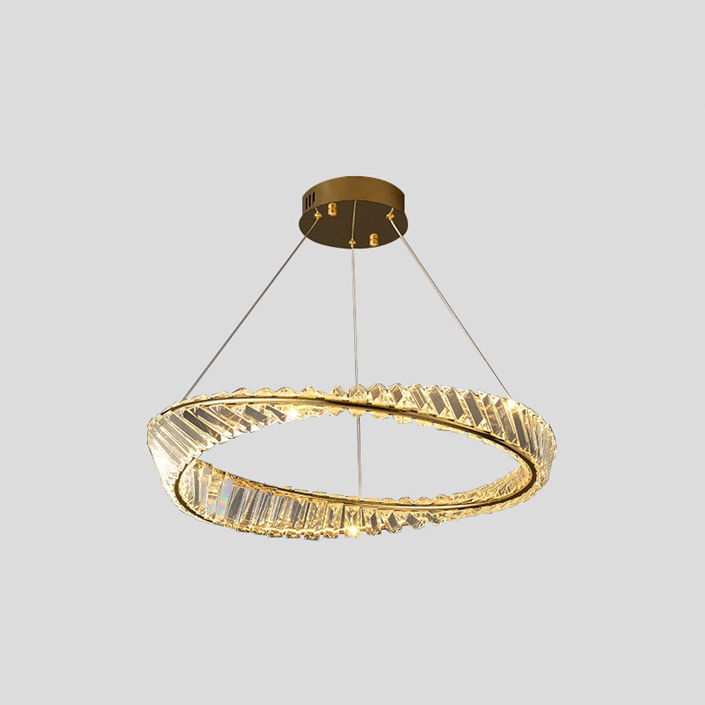 Kirsten Modern Luxury Round Metal/Glass Chandelier, Gold - Lumpaz
