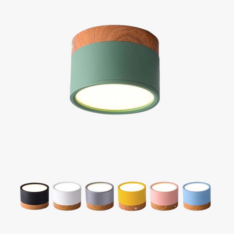 Morandi Modern Cylindrical Metal/Acrylic Flush Mount Ceiling Light Hallway - Lumpaz