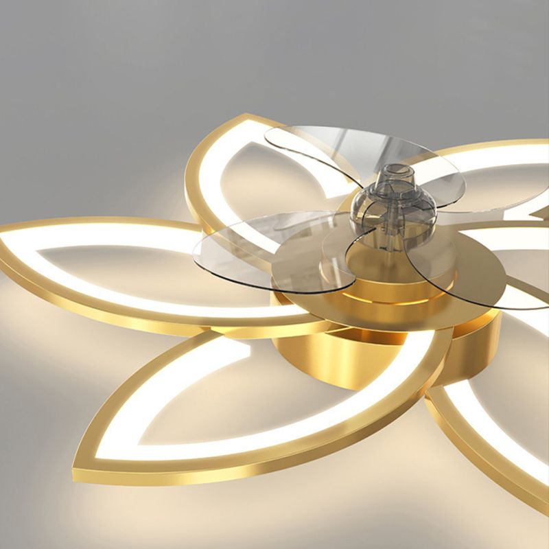 Hana Modern Flower Ceiling Fan with Light, 3 Color, L 25.5"/27"/31"/35.5" - Lumpaz