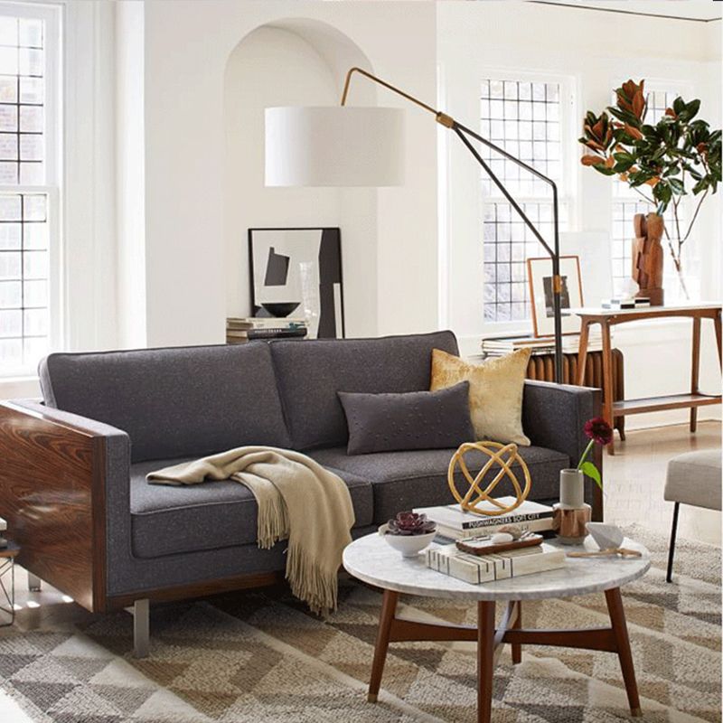 Eryn Floor Lamp Round Basic Nordic/Modern, Fabric, White, Bedroom - Lumpaz