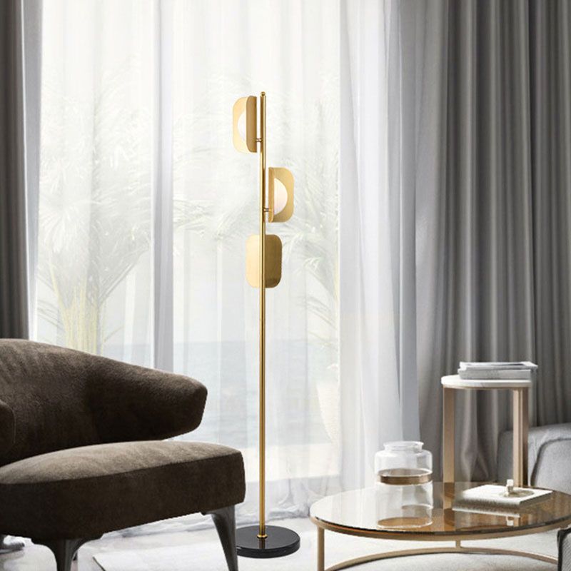 Salgado Simple Gold Floor Lamp, Metal, Living room - Lumpaz
