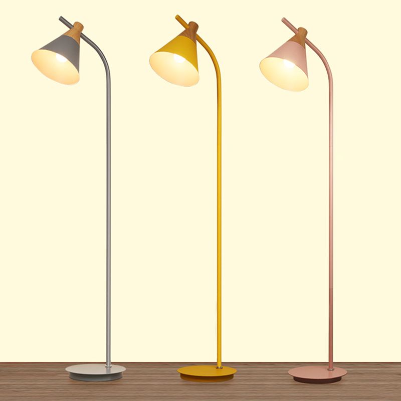 Morandi Floor Lamp, Bedroom & Living Room, Gray & Pink & Yellow, Metal - Lumpaz