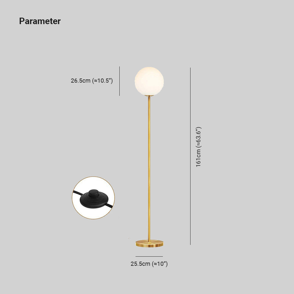 Valentina Simple Single Glass Bubble Floor Lamp - Lumpaz