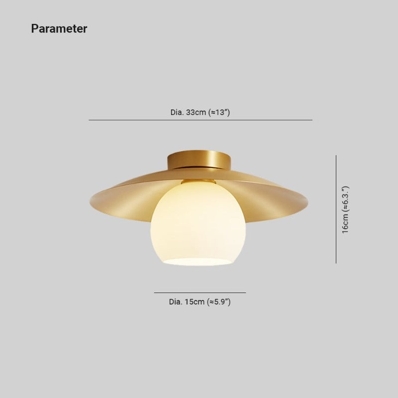 Carins Nordic Retro LED Ceiling Light Metal Glass Corridor Balcony - Lumpaz