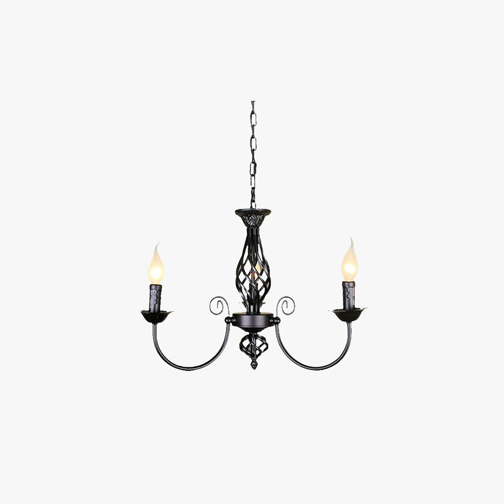 Silva Pendant Light Candle Retro, Metal/Glass, Black/White, Restaurant - Lumpaz