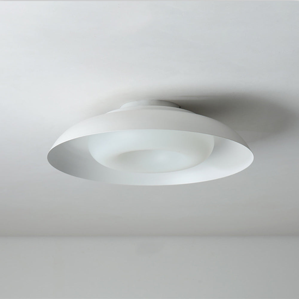 Carins Nordic Bowl Acrylic Flush Mount Ceiling Light, White - Lumpaz