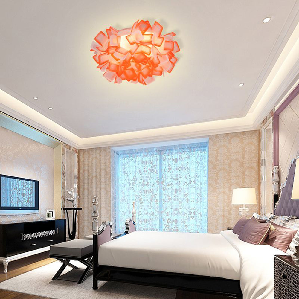 Morandi Art Deco Flower Acrylic Flush Mount Ceiling Light 7 Colors - Lumpaz