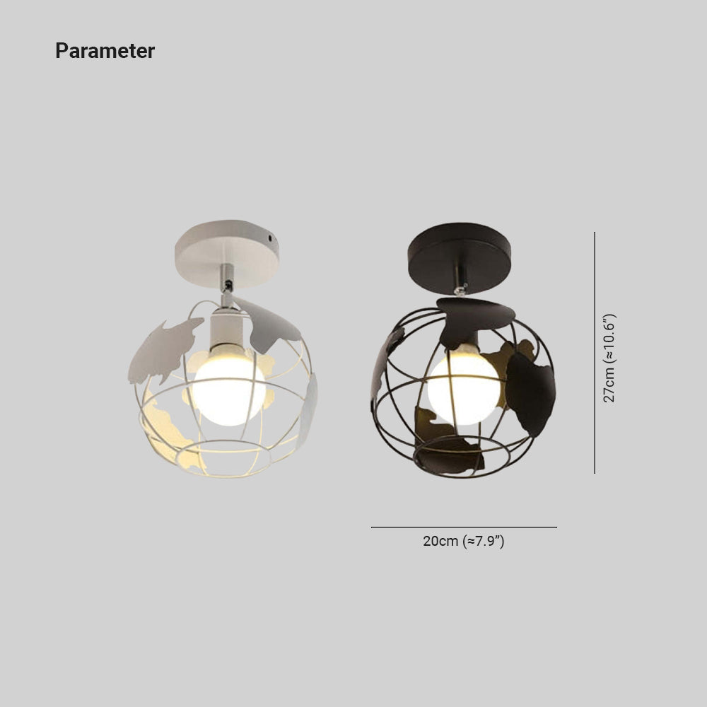 Herbert Modern Nordic Metal LED Flush Mount Ceiling Light, Black/White - Lumpaz