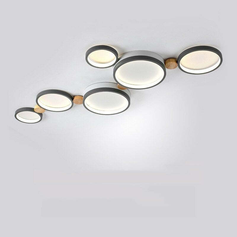 Sienna Round Flush Mount Ceiling Light White Gray Green Bedroom - Lumpaz