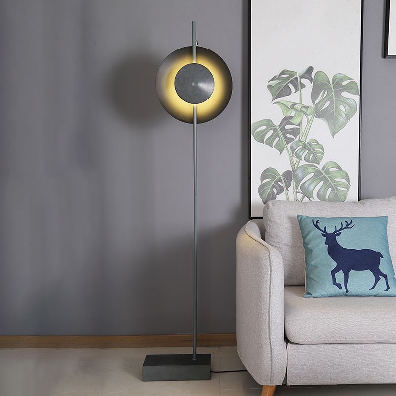 Salgado Industrial Semicircle Metal Floor Lamp - Lumpaz