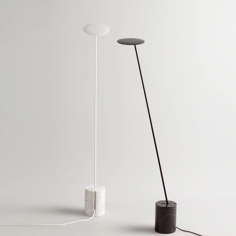 Valentina Nordic LED Floor Lamp, Black&White, Metal&Marble - Lumpaz