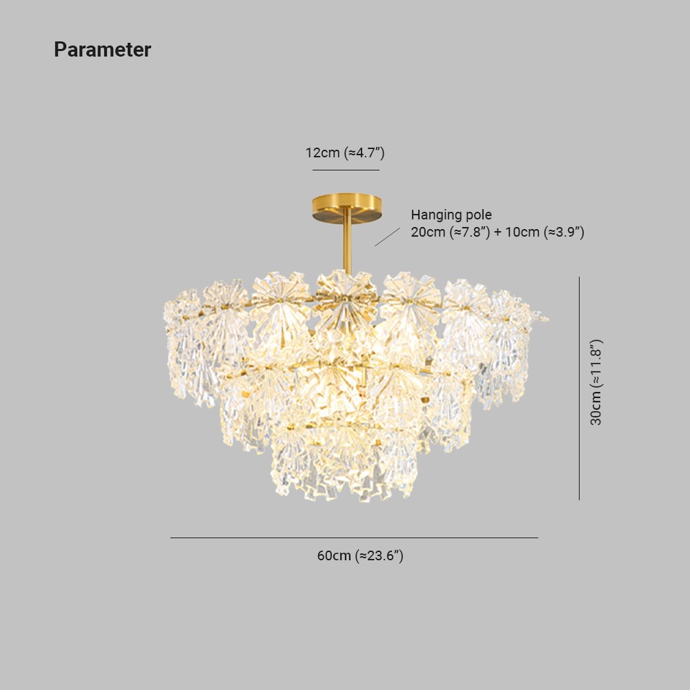 Marilyn Elegant Gold Pendant Light 3 Rings, Metal/Glass - Lumpaz