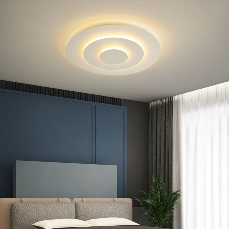 Quinn Modern Nordic Flush Mount Ceiling Light White Acrylic/Metal Living Room - Lumpaz