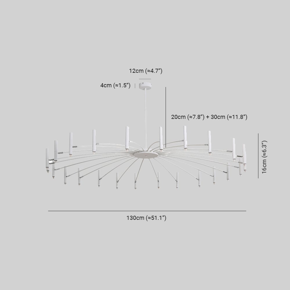 Evette Modern Blown Linear Metal Chandelier, White/Black - Lumpaz