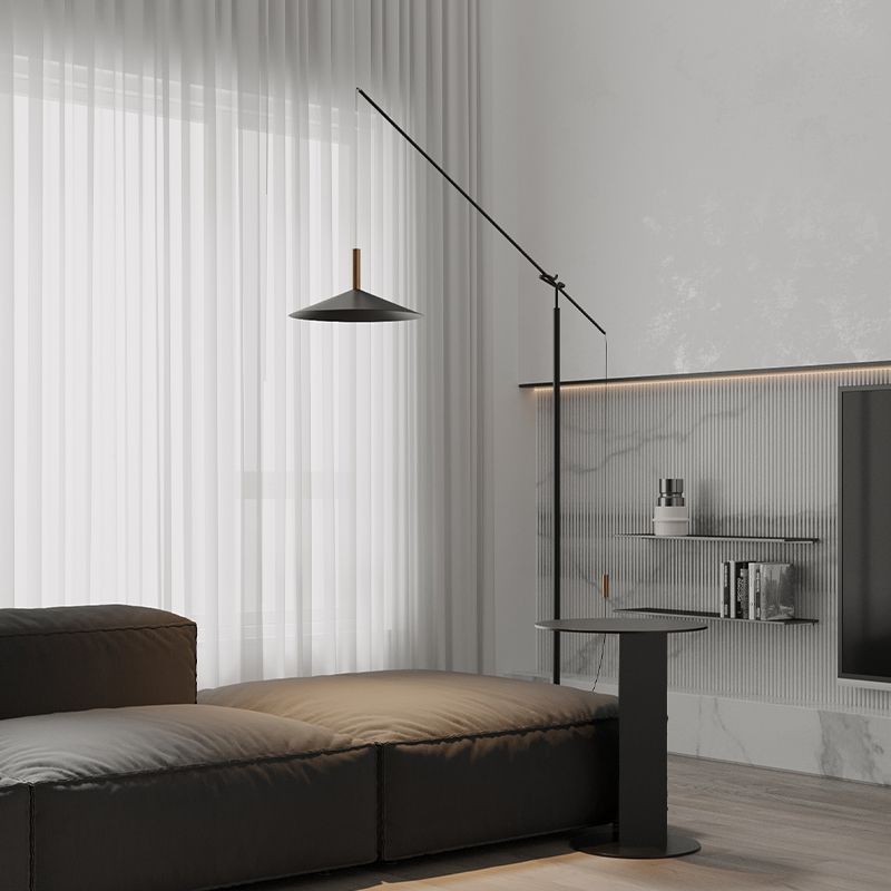 Carins Floor Lamp Italian Unique Modern, Metal Adjustable, Black, Living Room - Lumpaz