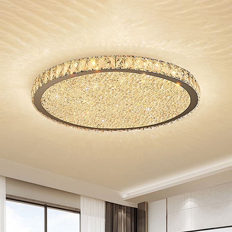 Kristy Round Flush Mount Ceiling Light Clear/Amber Living Room - Lumpaz