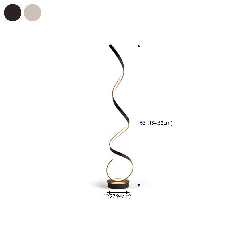 Modern Steamline Minimalist linear Floor Lamp, White/Black - Lumpaz