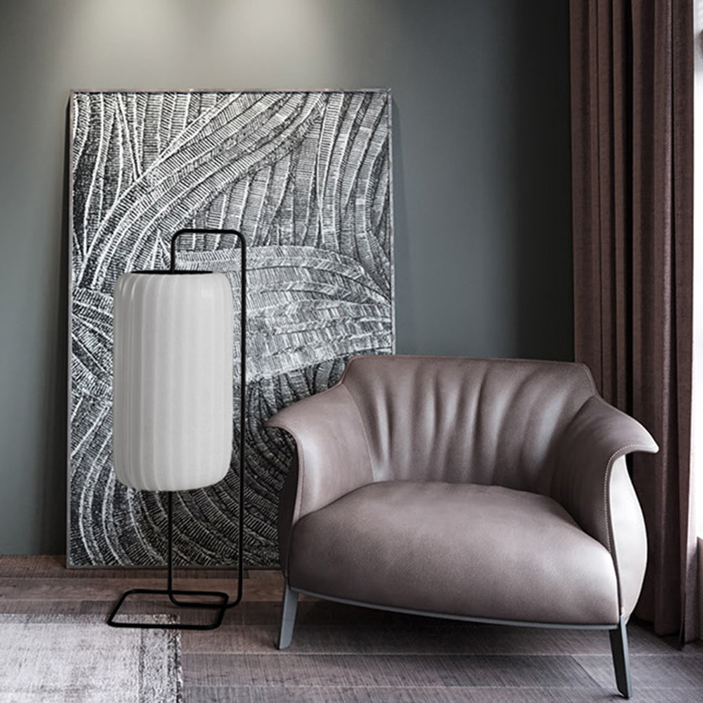 Renée Minimalist Column Fabric Metal Floor Lamp, Bedroom - Lumpaz