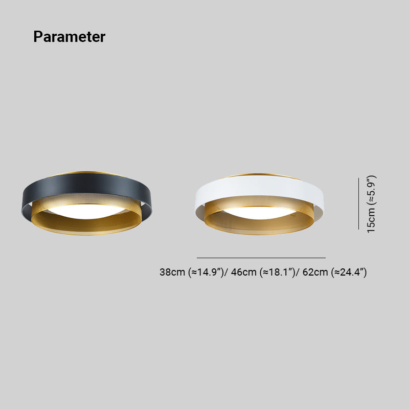 Quinn Modern Ring Metal/Acrylic Flush Mount Ceiling Light, White/Black - Lumpaz