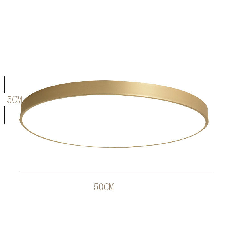 Quinn Nordic LED Gold Round Flush Mount Ceiling Light, Metal&Acrylic - Lumpaz