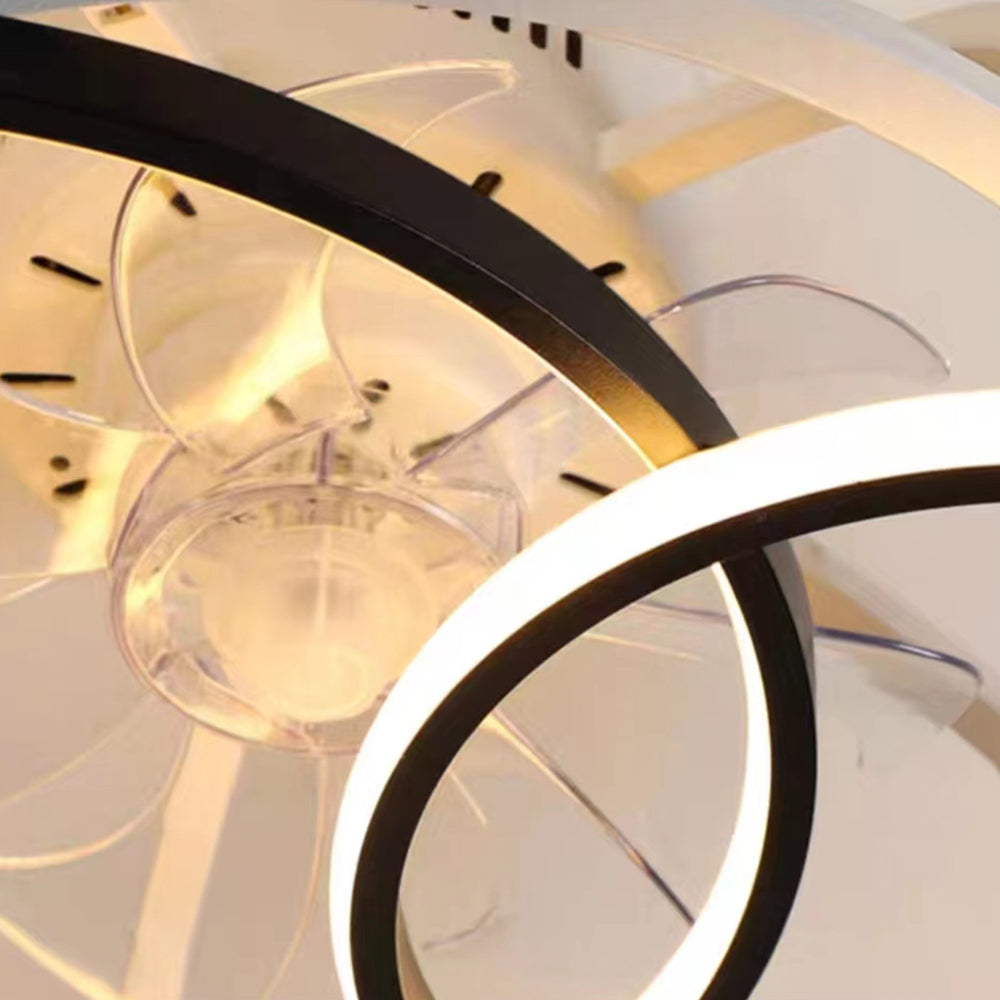 Arisha 4-Rings Ceiling Fan with Light, DIA 21.6"/23.6" - Lumpaz