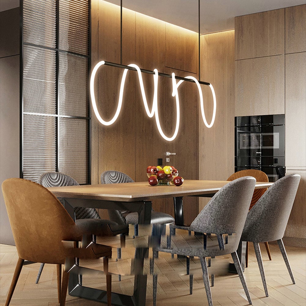 Curved & Linear Semi Flush Mount Ceiling Light, Gold - Lumpaz