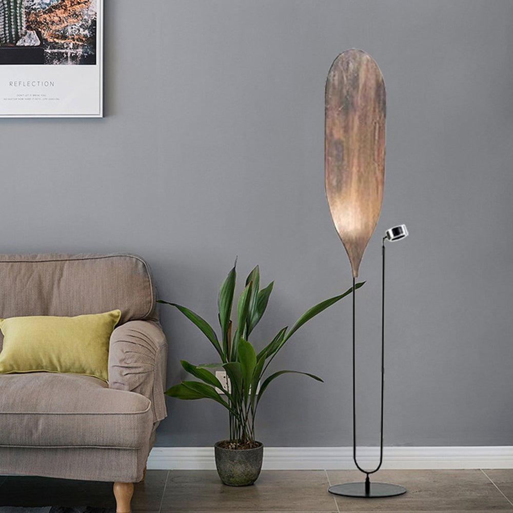 Salgado LED Floor Lamp, Metal, Reddish Brown/Aqua Blue - Lumpaz