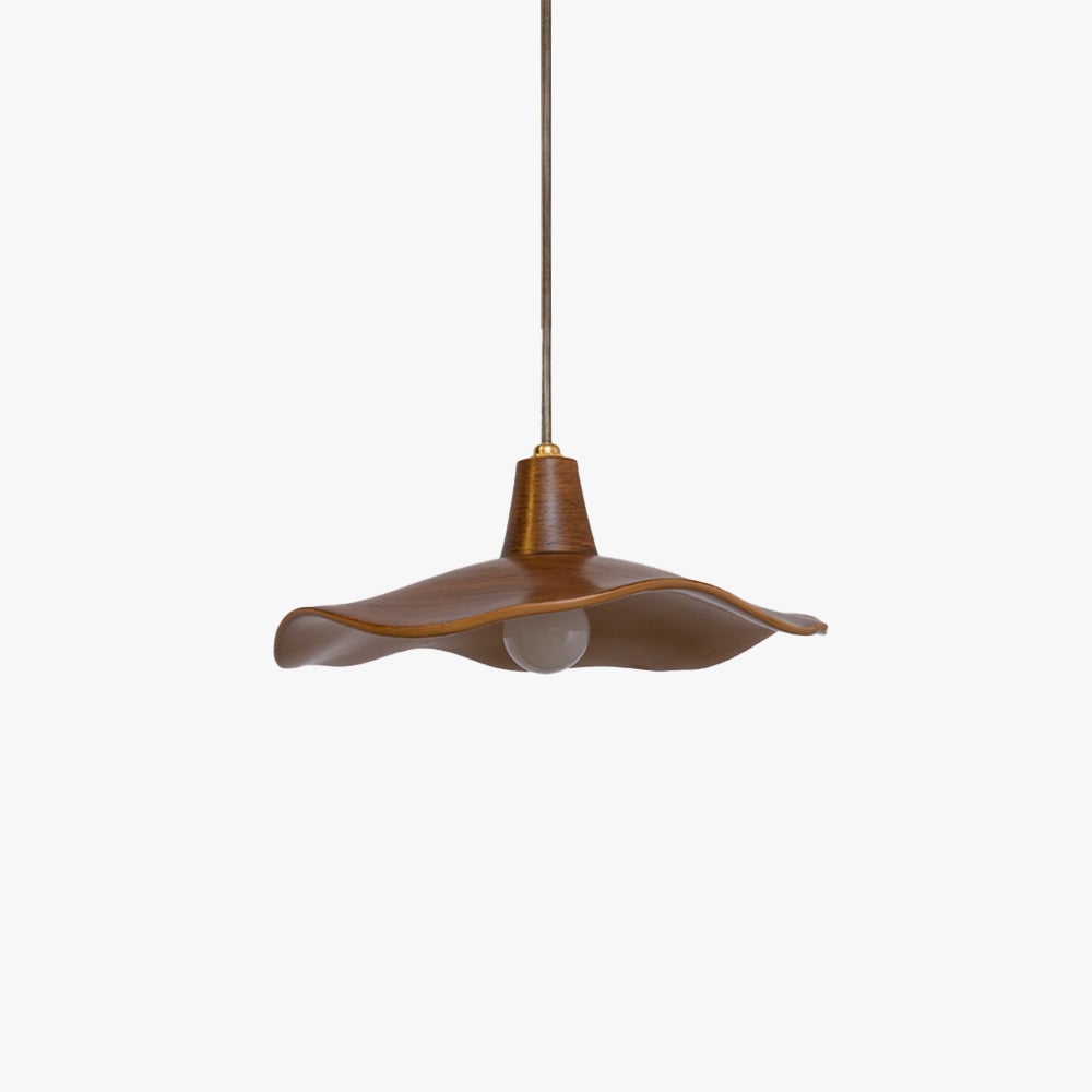 Carins Pendant Light Wave Retro, Mahogany/Resin, Dining Room - Lumpaz
