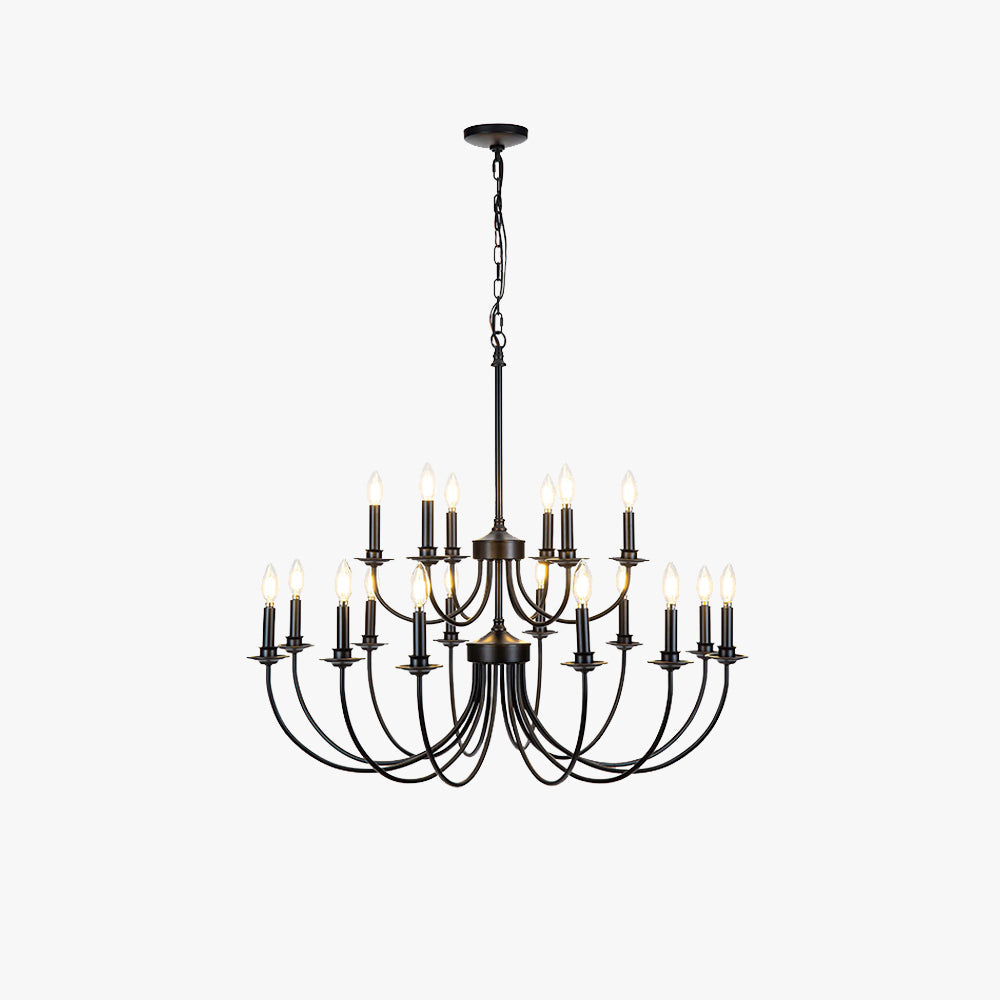Silva LED Chandelier Black Metal Bedroom Living Room Ding Room - Lumpaz