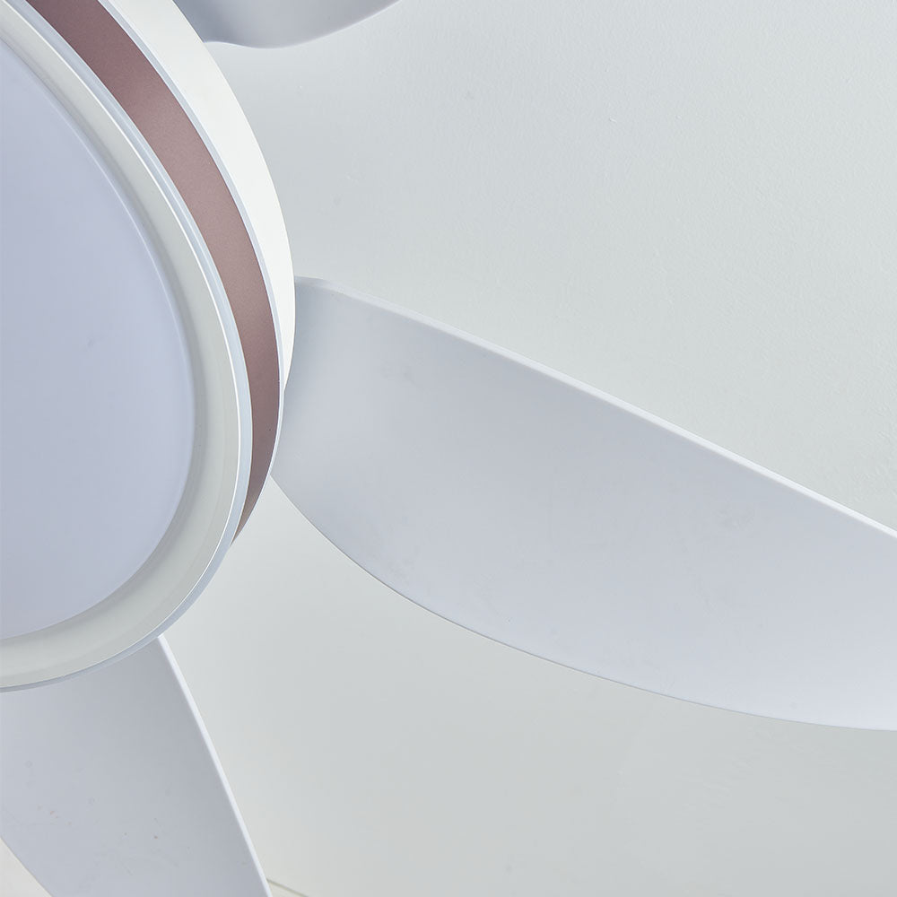 Haydn Modern 6-Blade DC Ceiling Fan with Light, White, 51'' - Lumpaz