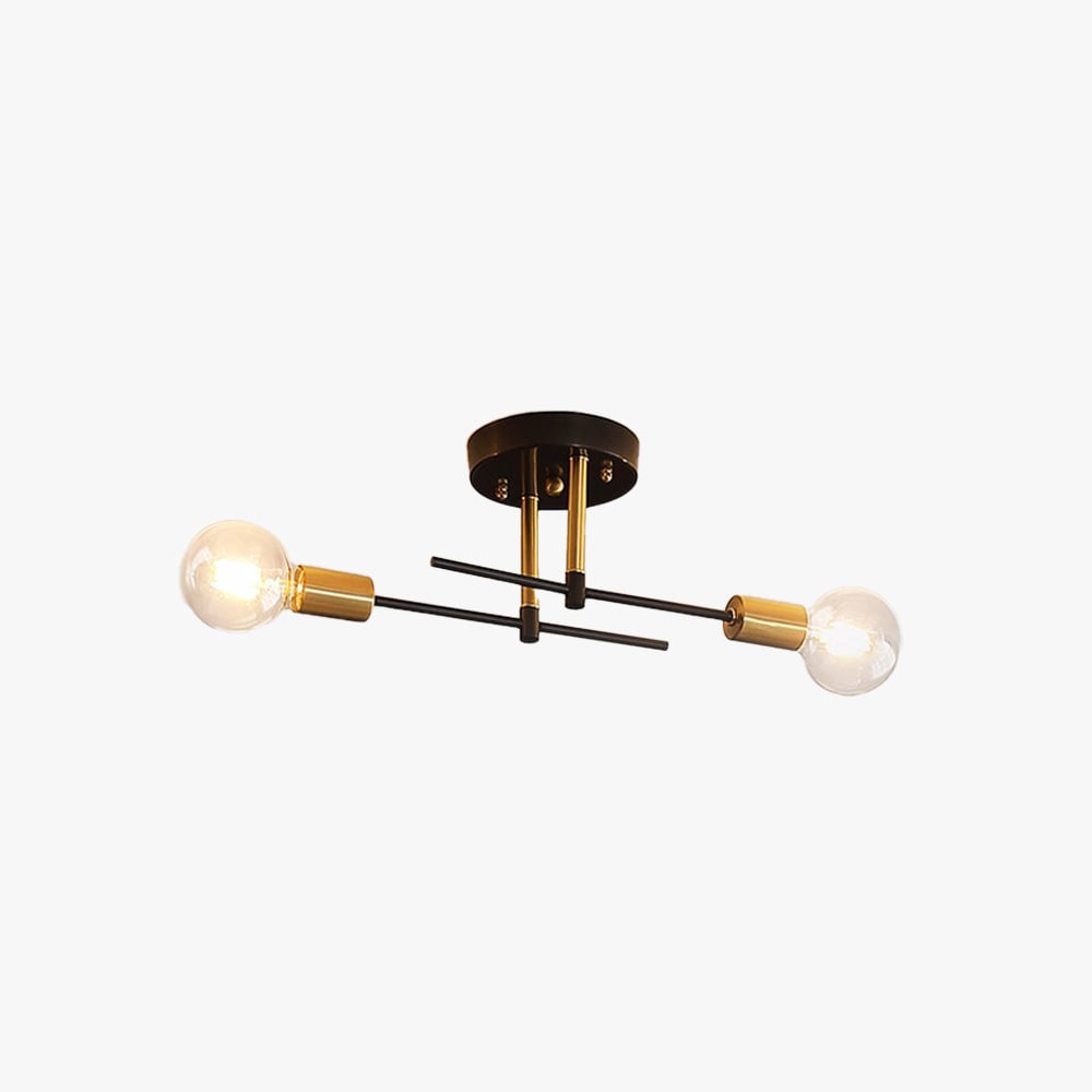 Valentina Flush Mount Ceiling Light Globe Modern, Metal/Glass, Balck, Dining Room - Lumpaz