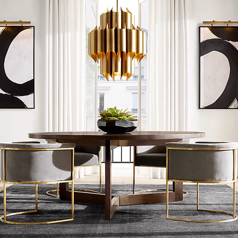 Evette Simple Retro Creative Chandelier Brass Metal Bedroom - Lumpaz