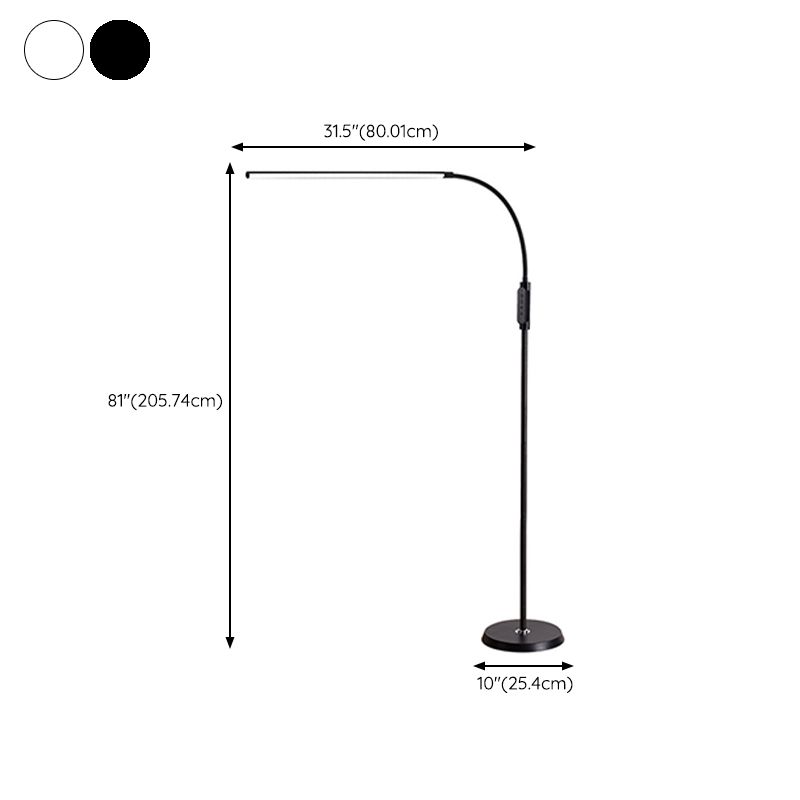 Eryn Floor Lamp Bendable/Adjustable Modern, Metal, Black, Reading - Lumpaz