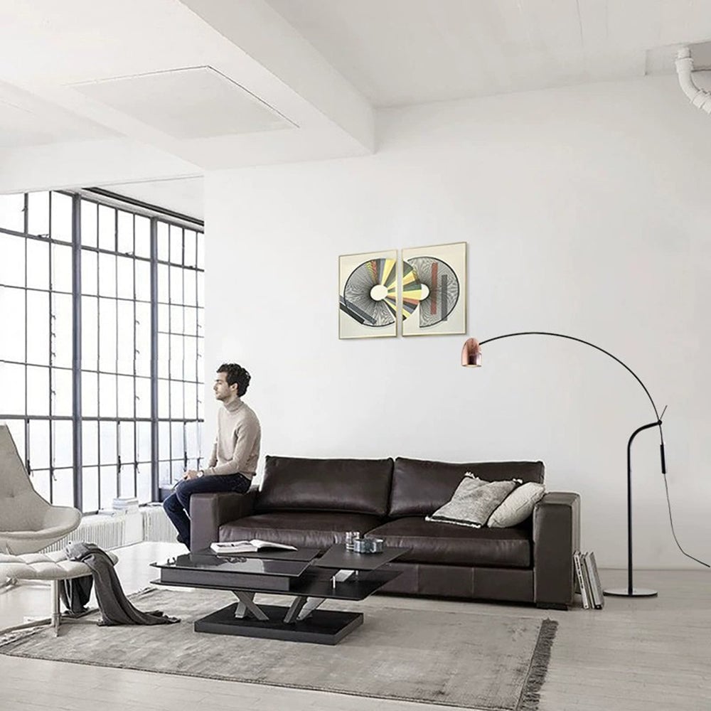 Cooley Artistic Minimalist Arc Floor Lamp, Rose Gold - Lumpaz