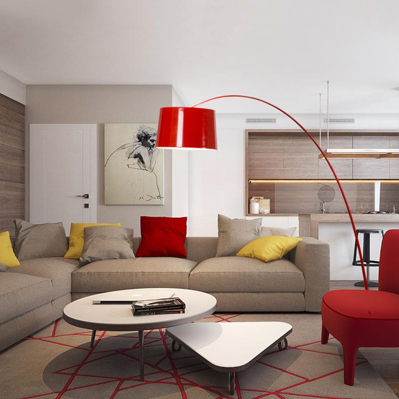 Eryn Modern Floor Lamp Metal/ Black/White/Red/Blue Bedroom - Lumpaz