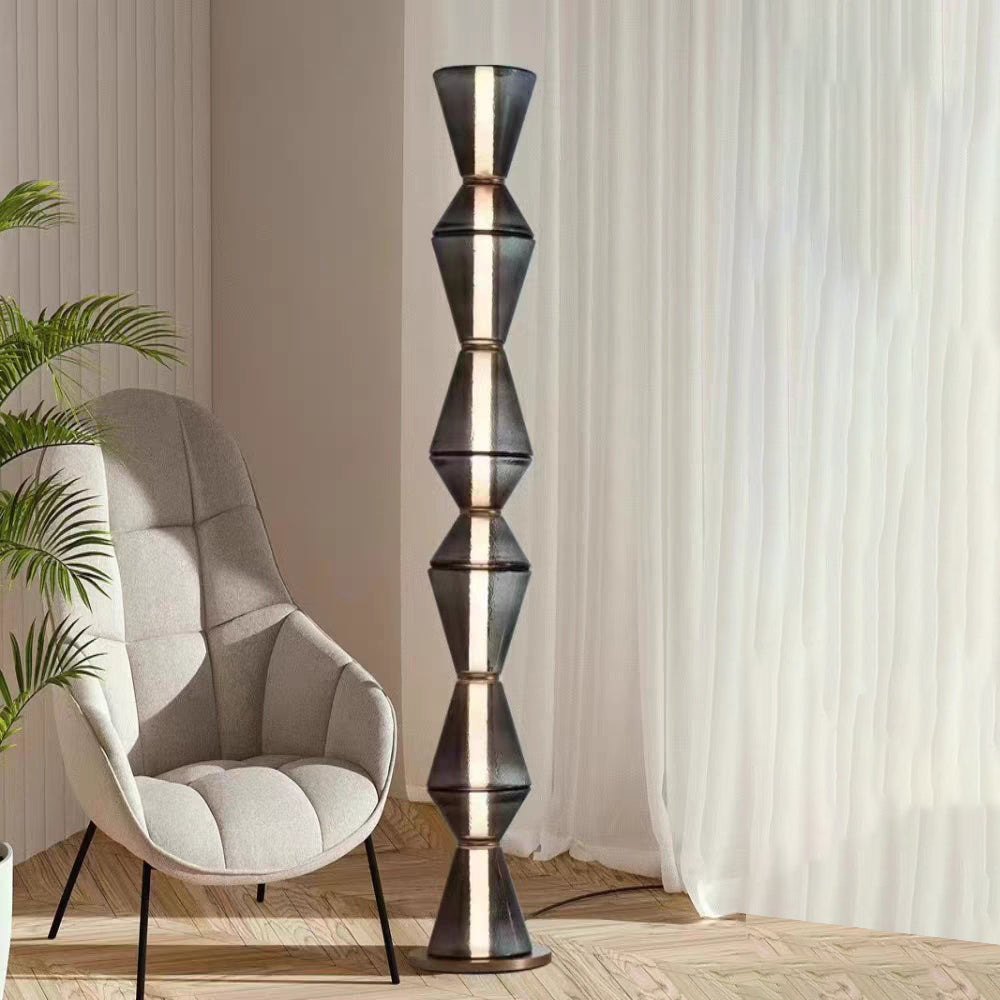 Evette Nordic Modern Black LED Pendant & Floor&Table Lamp, Glass - Lumpaz