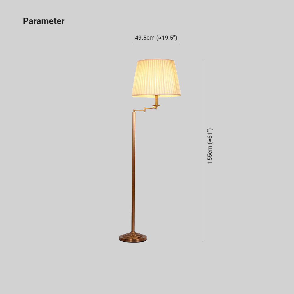 Eryn Modern Drum Cylinder Metal Fabric Floor Lamp,Brass - Lumpaz