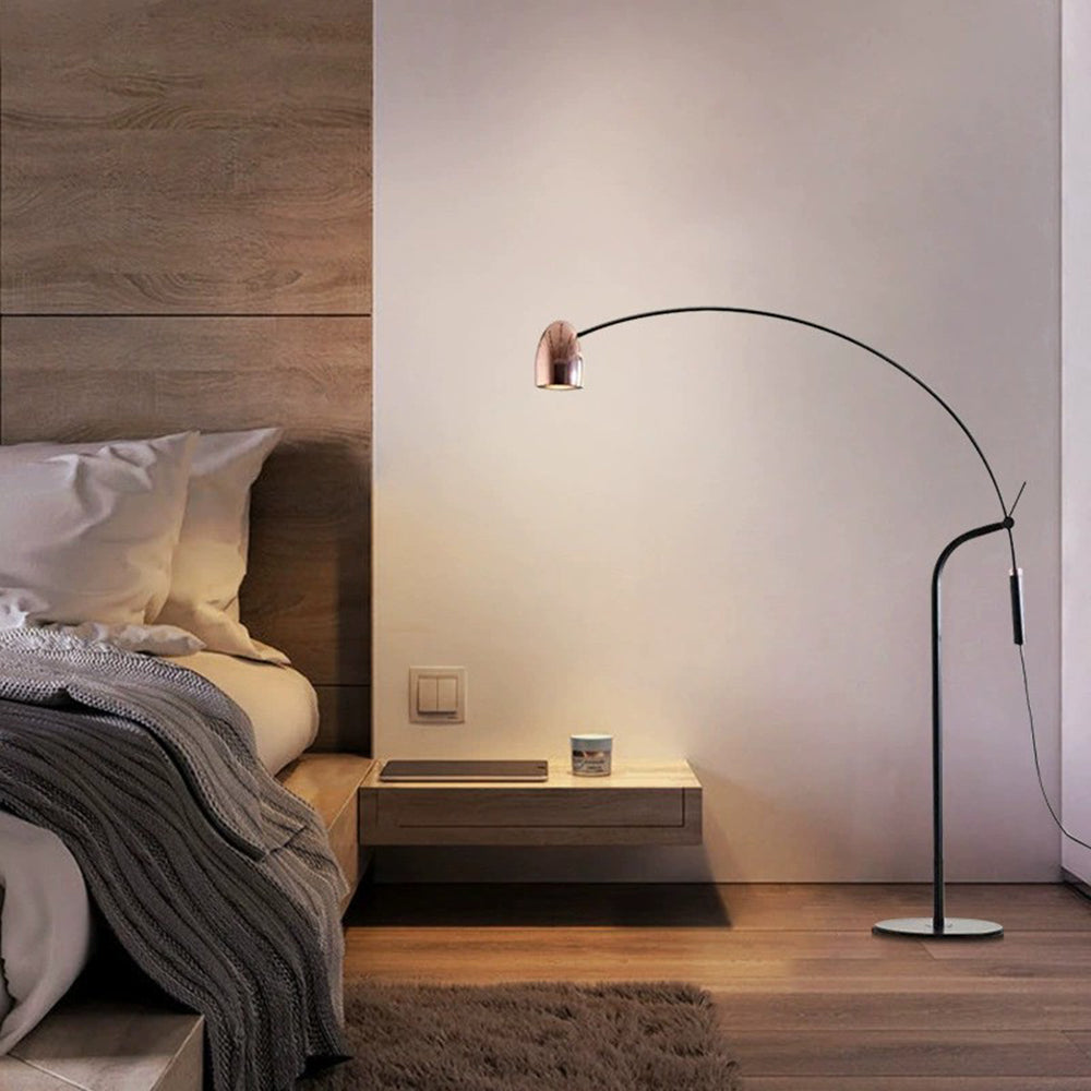Cooley Artistic Minimalist Arc Floor Lamp, Rose Gold - Lumpaz