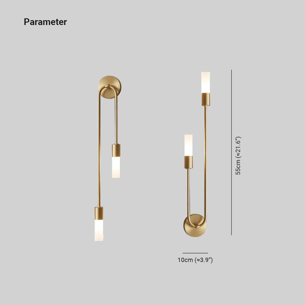 Meza Modern Stick Wall Sconce Gold Metal for Bedeside - Lumpaz