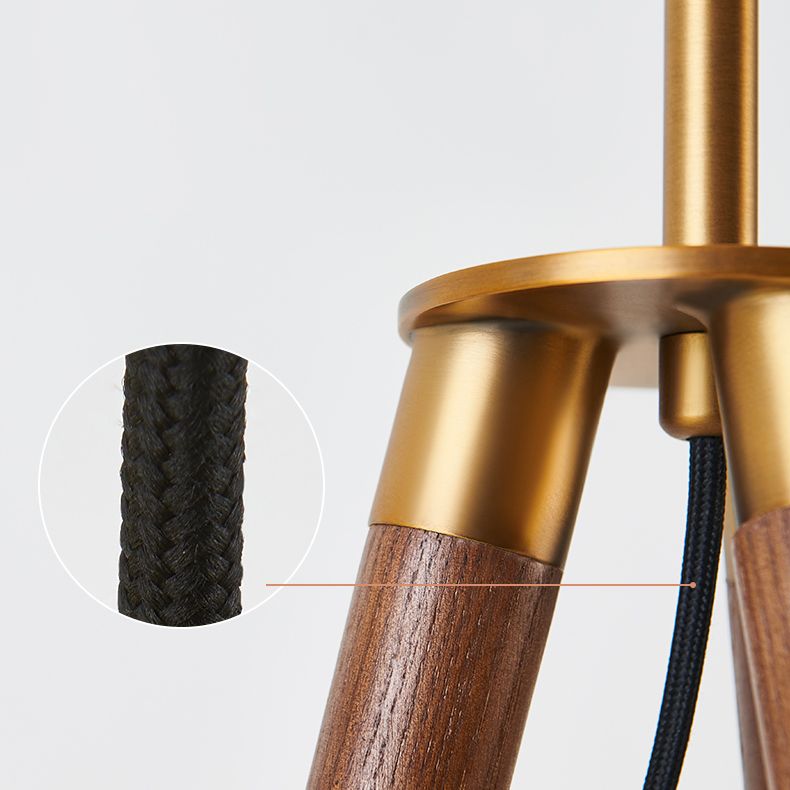 Ozawa Modern Pleated Tripod Wood Fabric Floor Lamp - Lumpaz