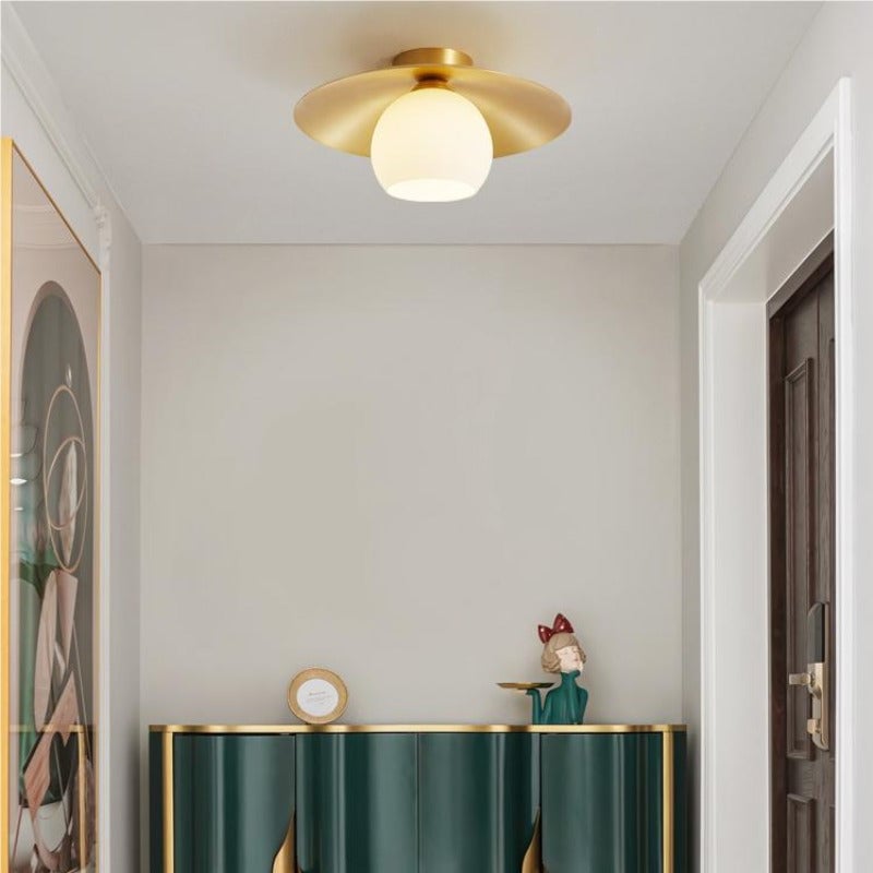 Carins Nordic Retro LED Ceiling Light Metal Glass Corridor Balcony - Lumpaz