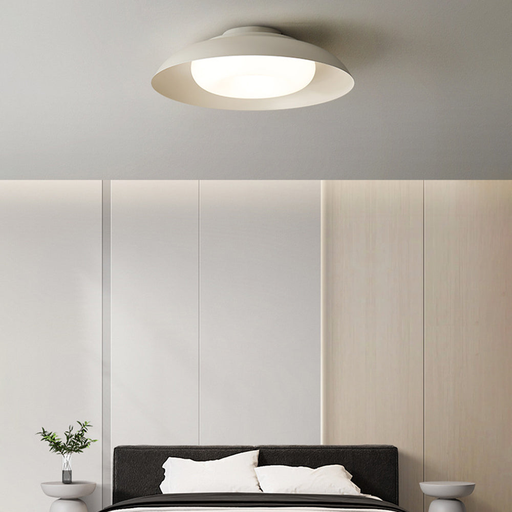 Carins Nordic Bowl Acrylic Flush Mount Ceiling Light, White - Lumpaz