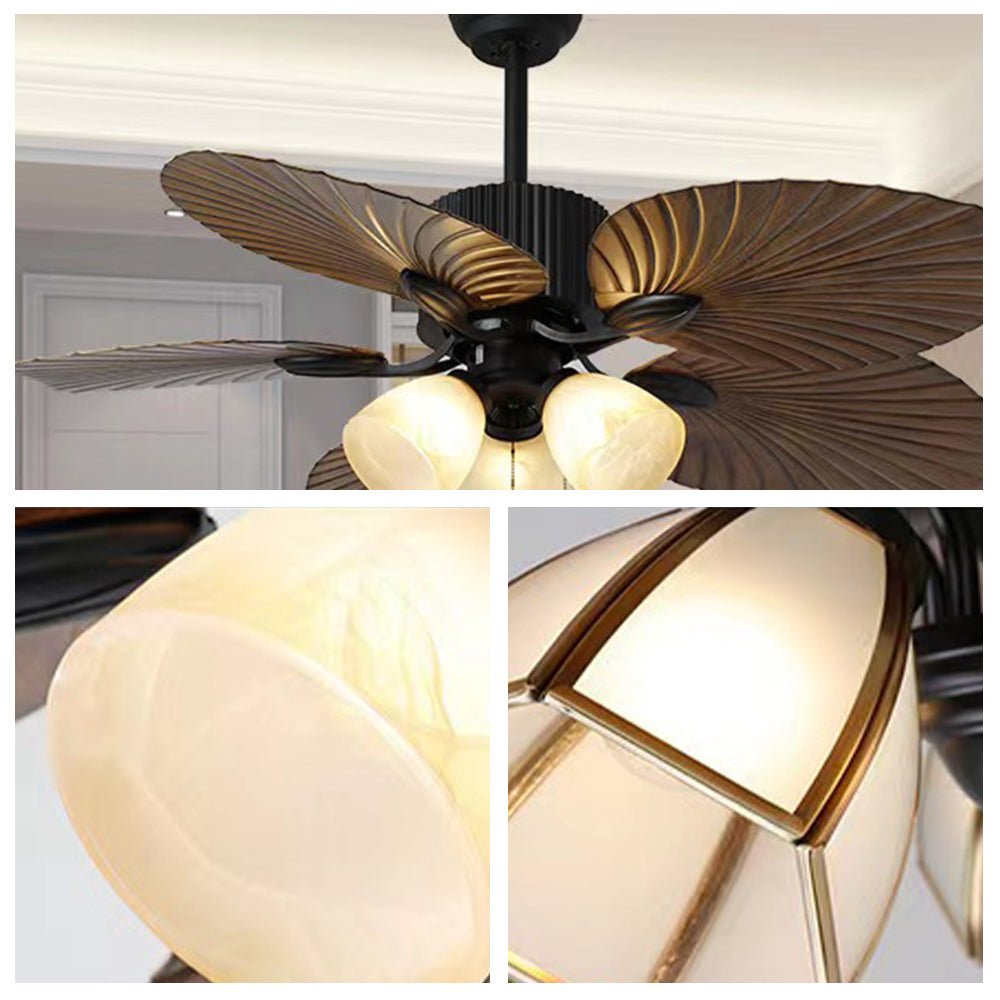Bella 5-Blade Rustic DC Ceiling Fan with Light, Summer, 52'' - Lumpaz
