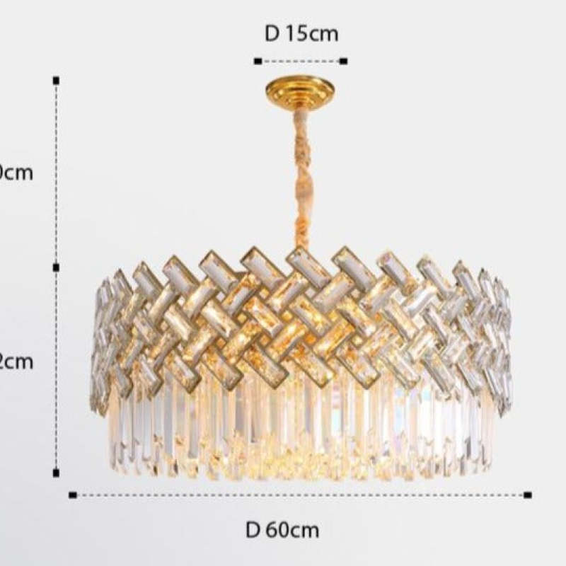 Marilyn Luxury Gold Chandelier, Crystal & Metal - Lumpaz