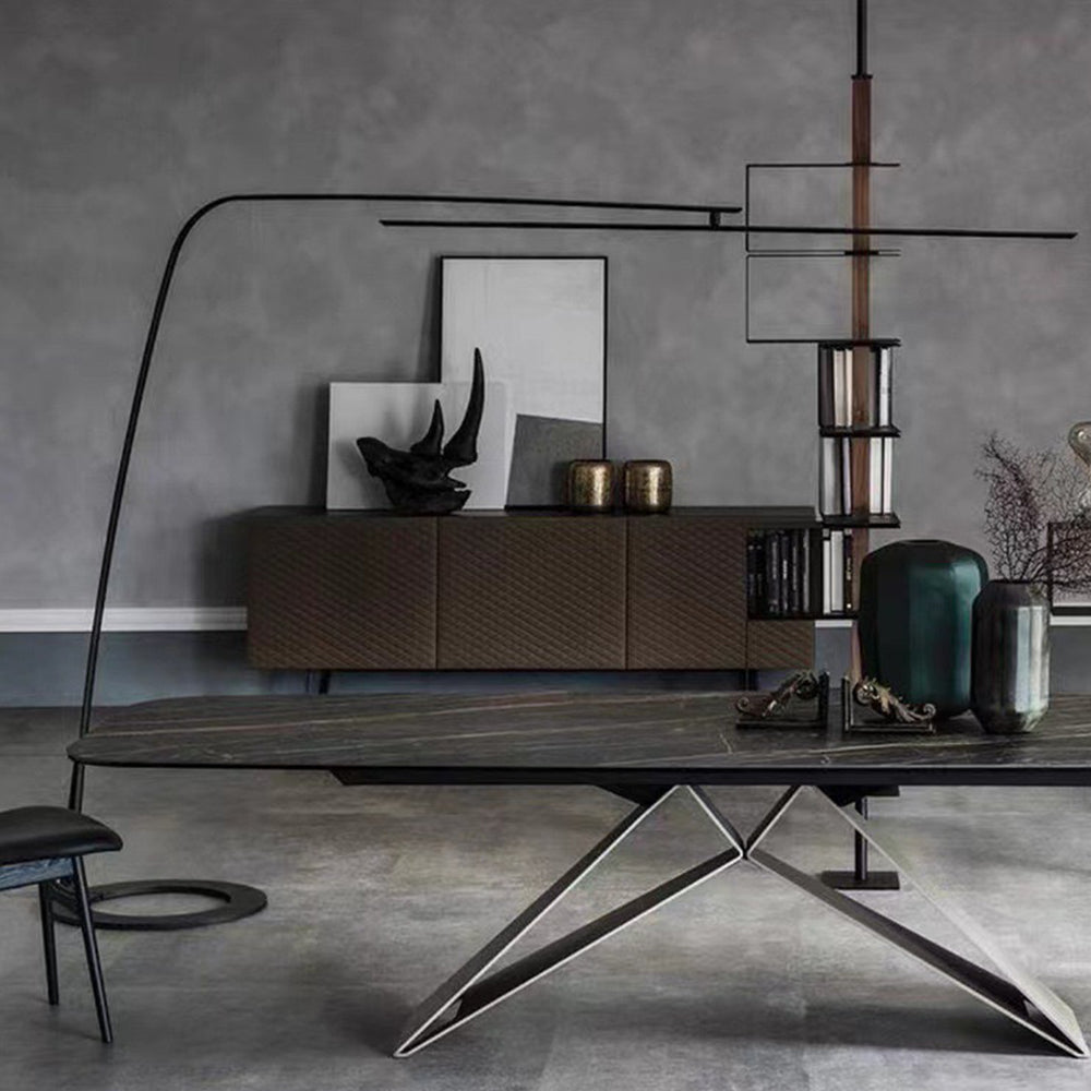 Edge Minimalist Long Linear Metal Floor Lamp, Black - Lumpaz
