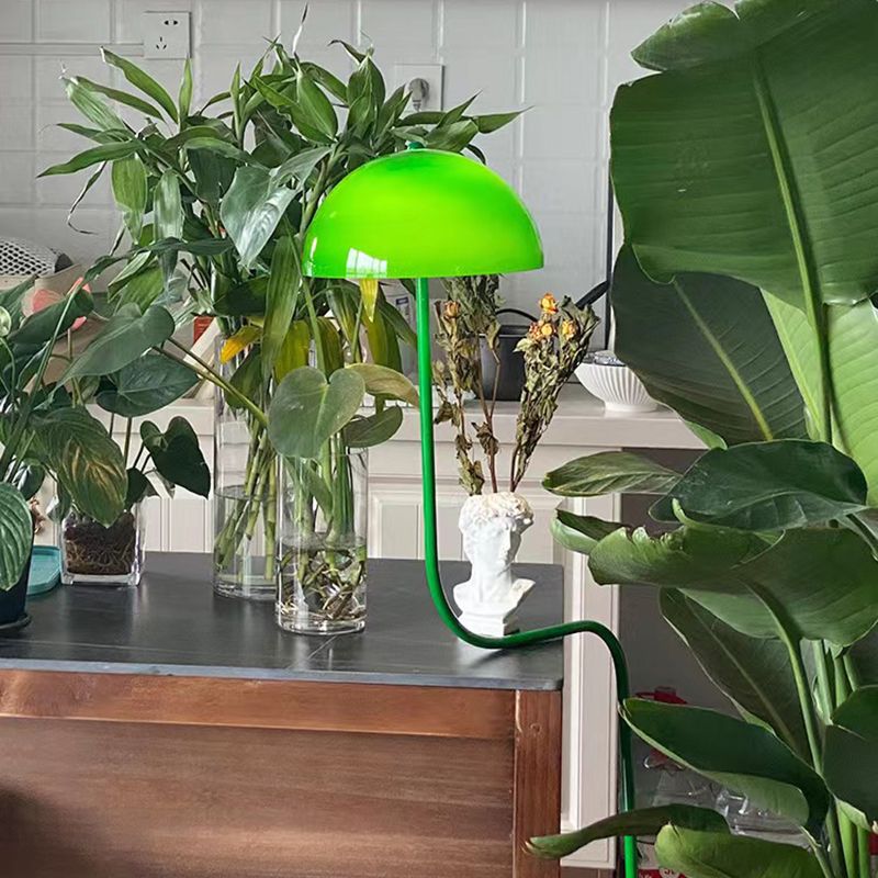 Salgado Floor Lamp Mushroom Middle Ancient, Arc Metal, Green, Dining Room - Lumpaz