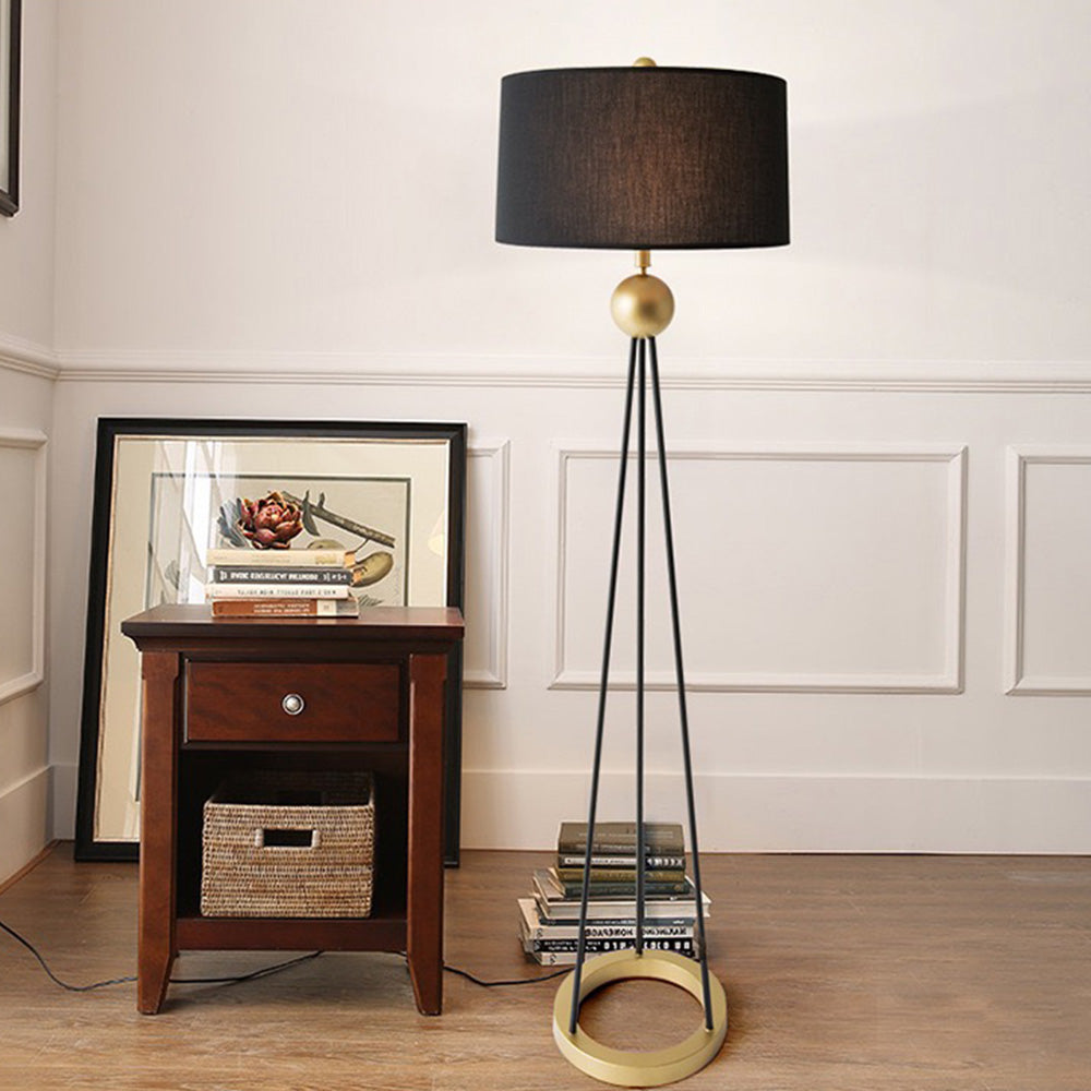 Salgado Modern Tripod Metal Floor Lamp, Black - Lumpaz
