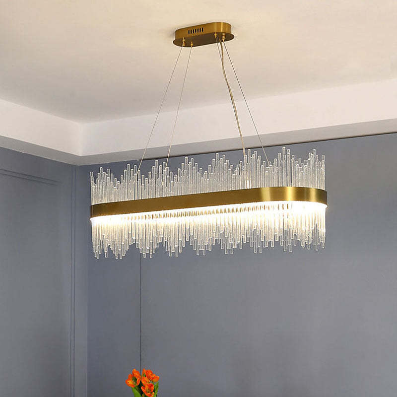 Marilyn Modern Round/Rectangular Chain Chandelier, Gold - Lumpaz