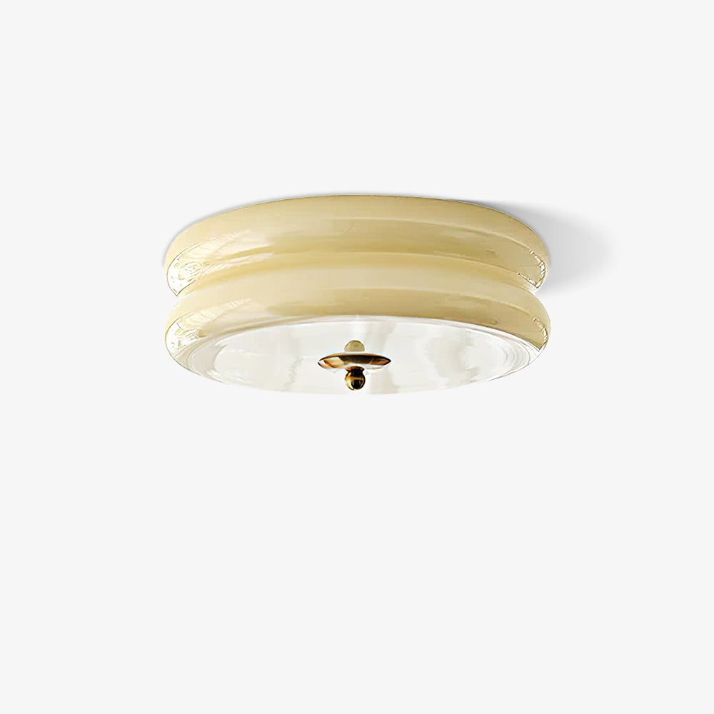 Morandi Modern Round Flush Mount Ceiling Light, White/Beige - Lumpaz